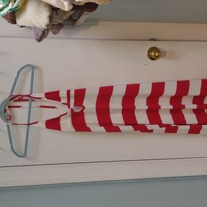 Woman's Maxi Dress, Red and white striped, medium, halter top